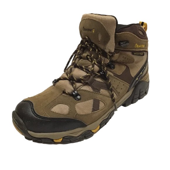 Bearpaw Brock Mens Sz 10 Waterproof Hiking Boots Brown Shoes Leather Suede